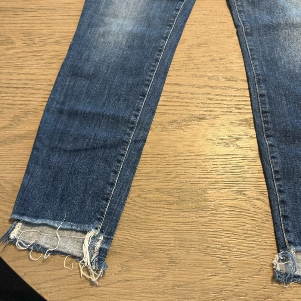 Joe's Jeans Straight Ankle Distressed High Low Hem Sz 30 Classic Preppy Luxury - Picture 5 of 8